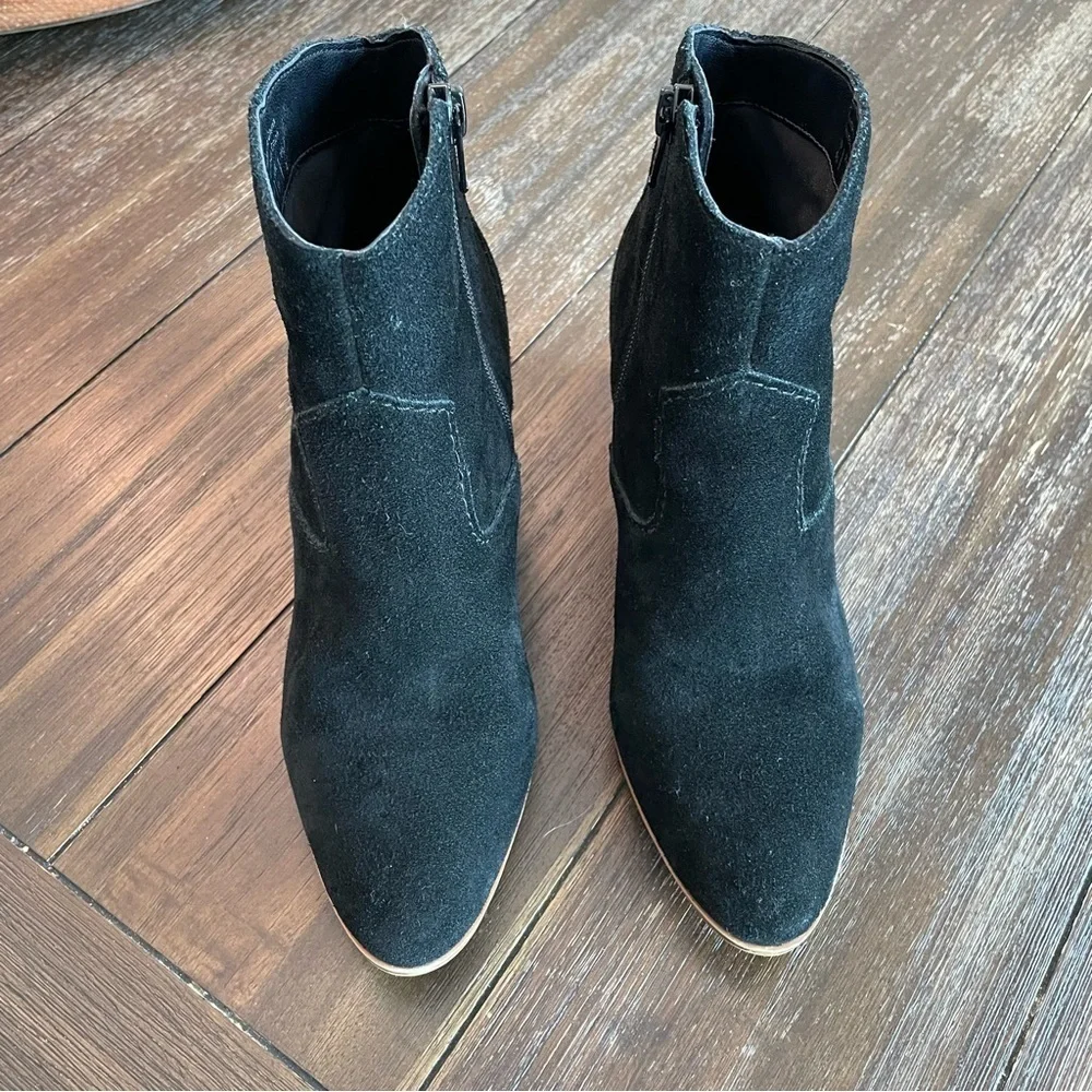 Aldo Women's Marecchia Black Suede Block Heel Ankle Boots Size 6.5